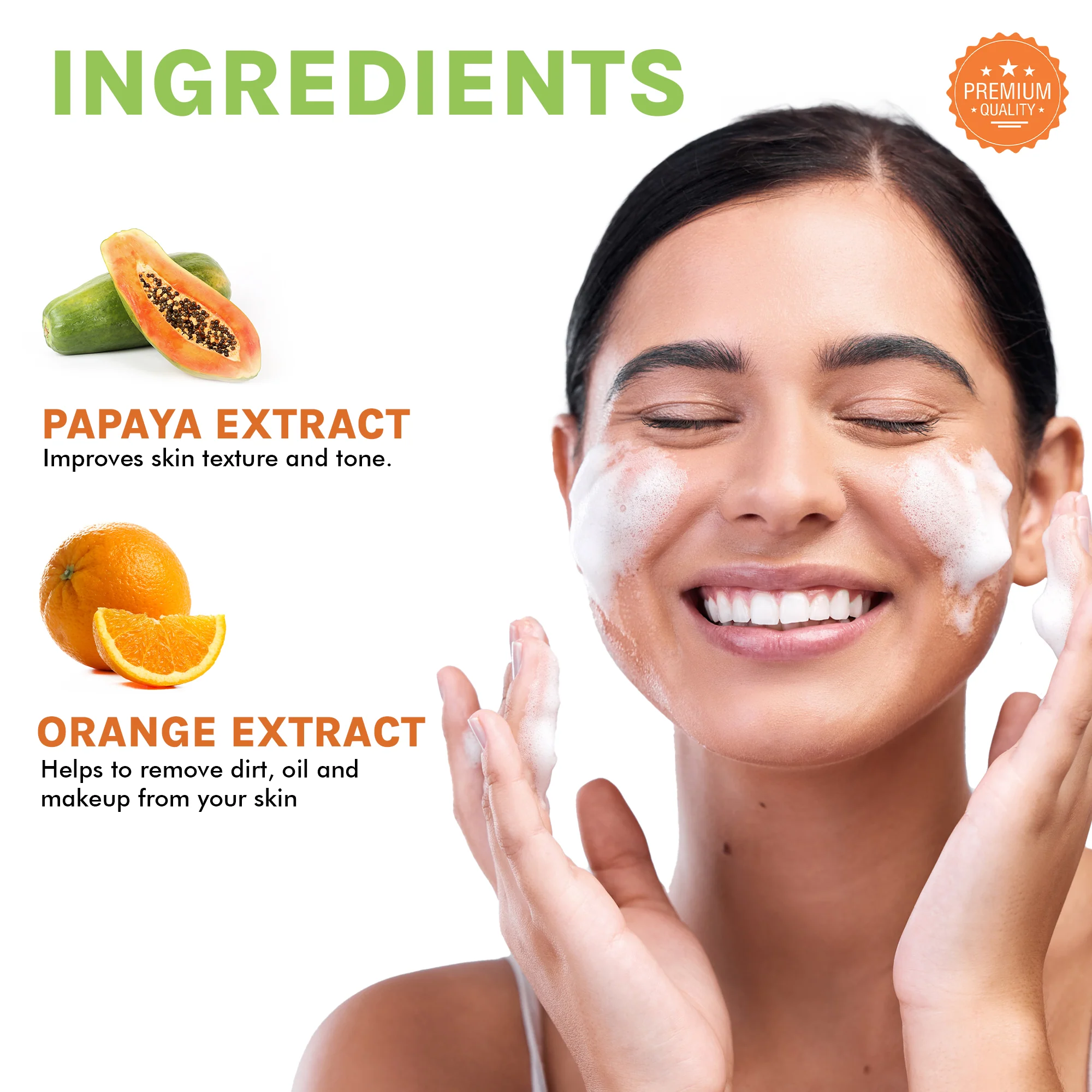 OG BEAUTY Natural Citraglow Vitamin C  Foaming Face Wash 150 Ml - Image 3