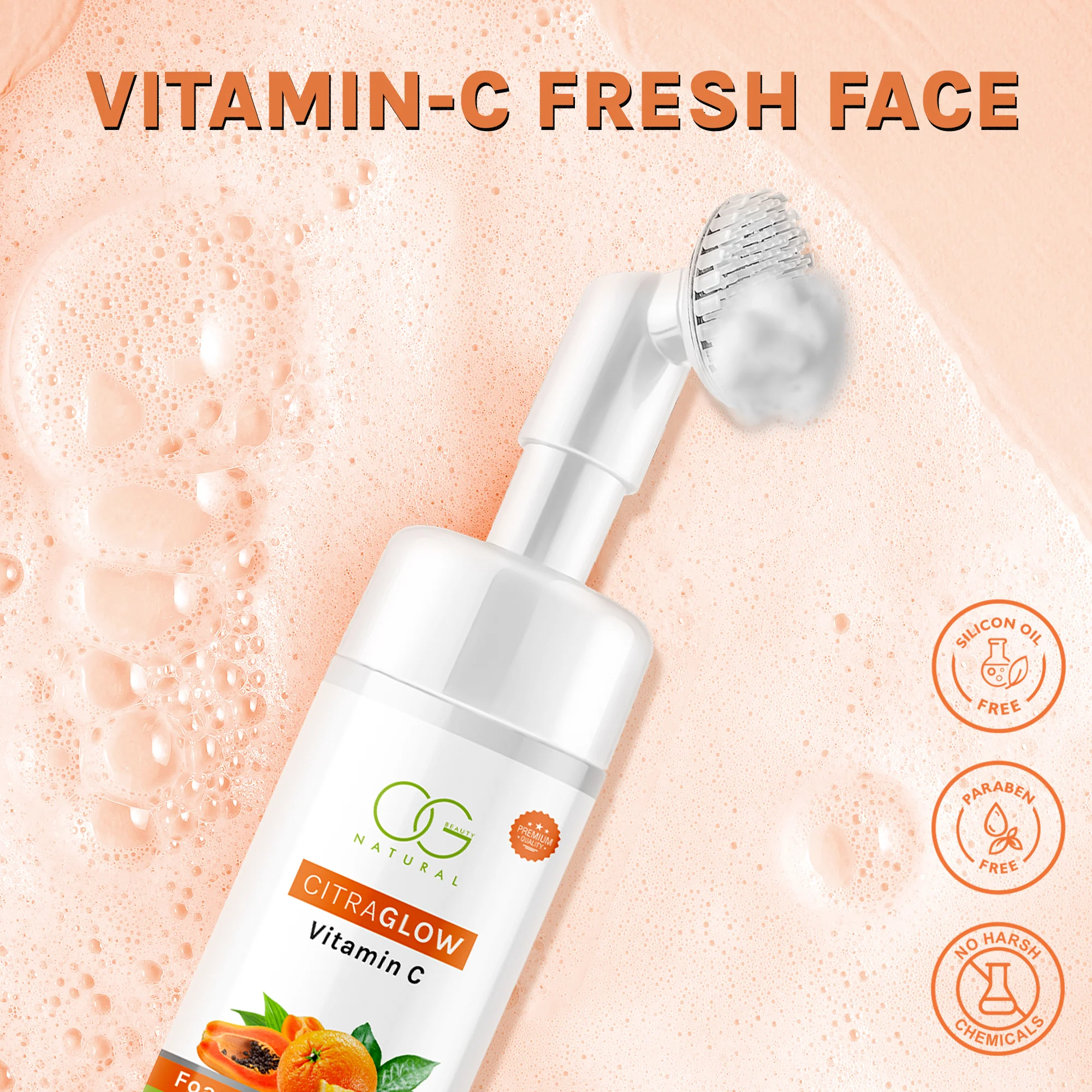 OG BEAUTY Natural Citraglow Vitamin C  Foaming Face Wash 150 Ml - Image 5