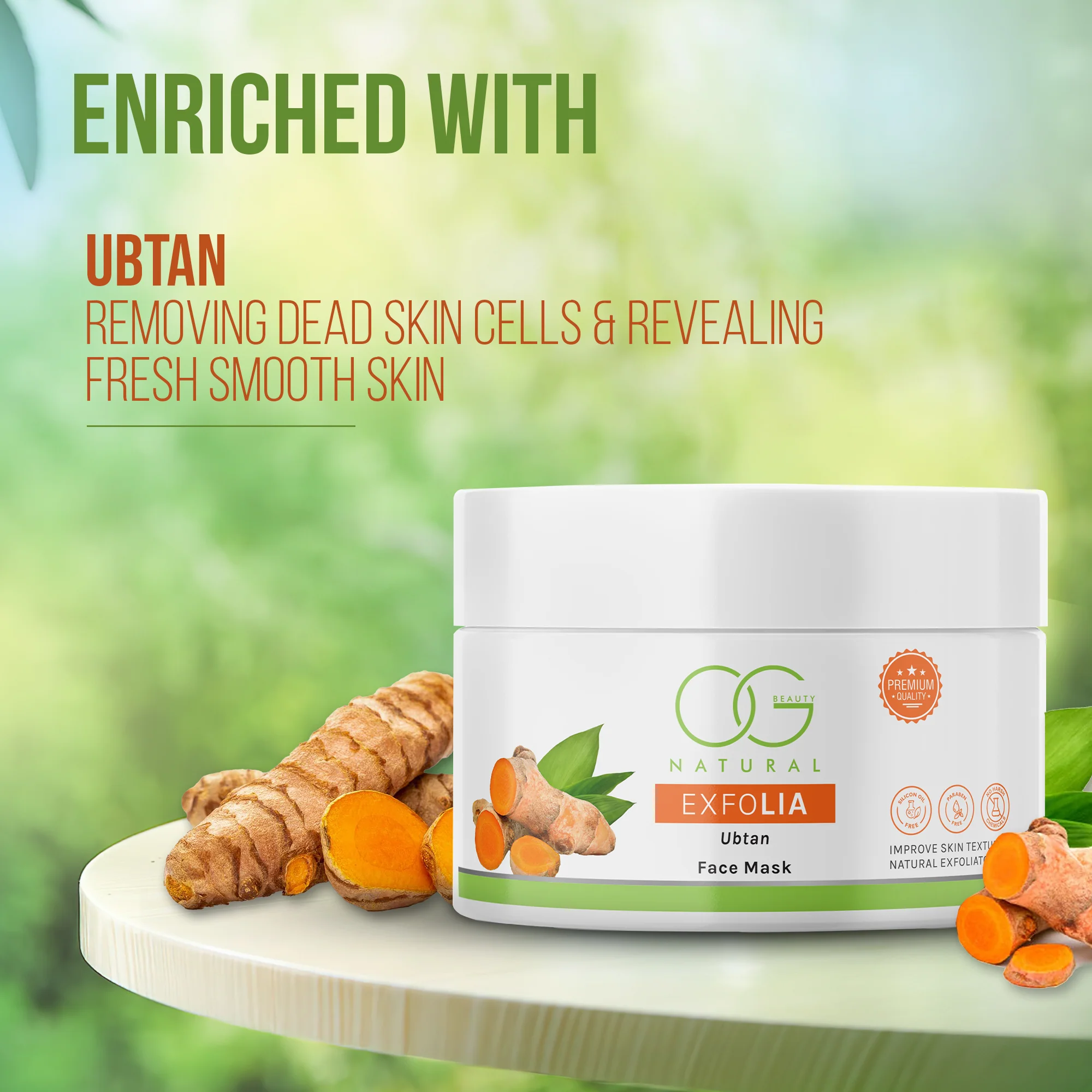 OG BEAUTY Natural Exfolia Ubtan Face Mask 125g - Image 4