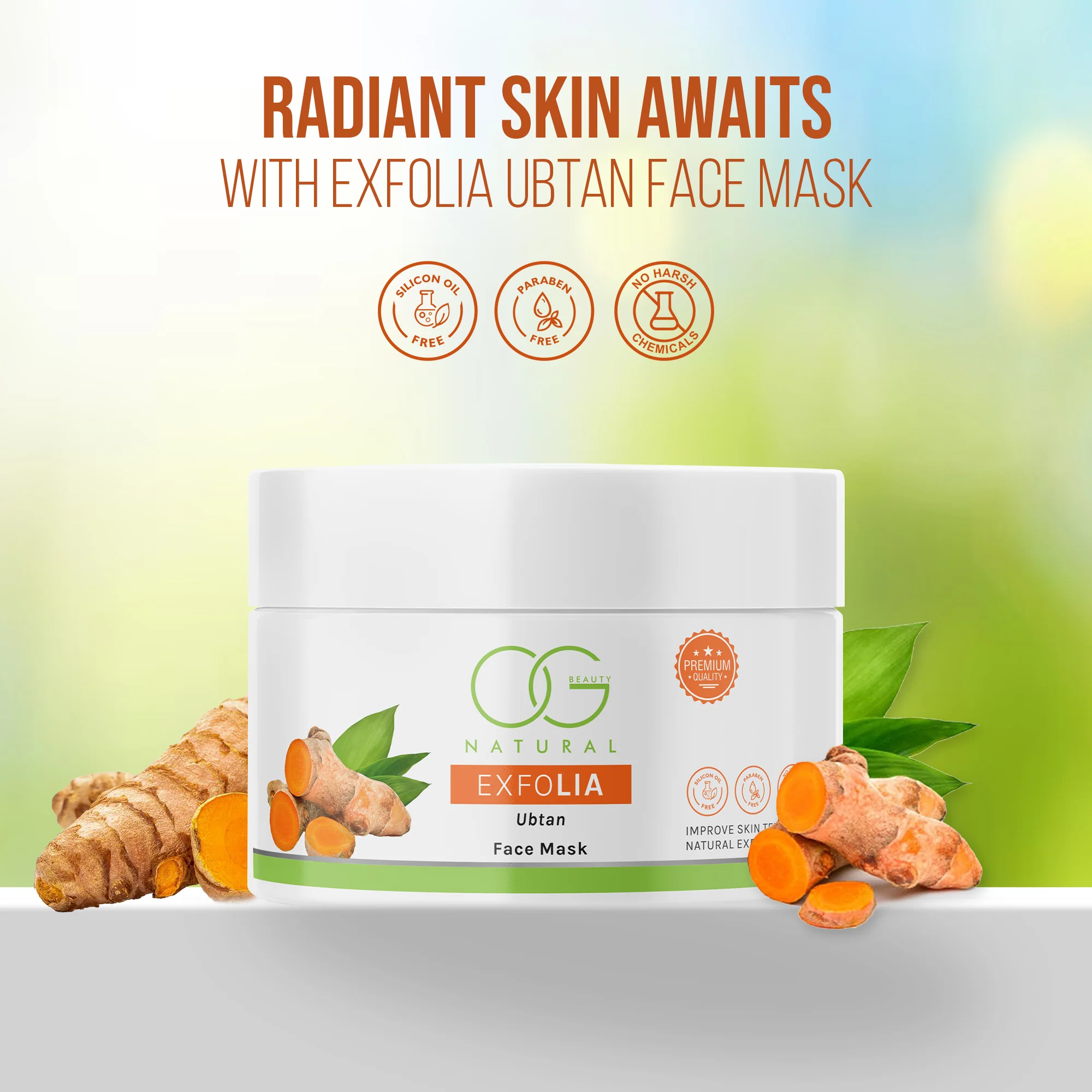 OG BEAUTY Natural Exfolia Ubtan Face Mask 125g - Image 6