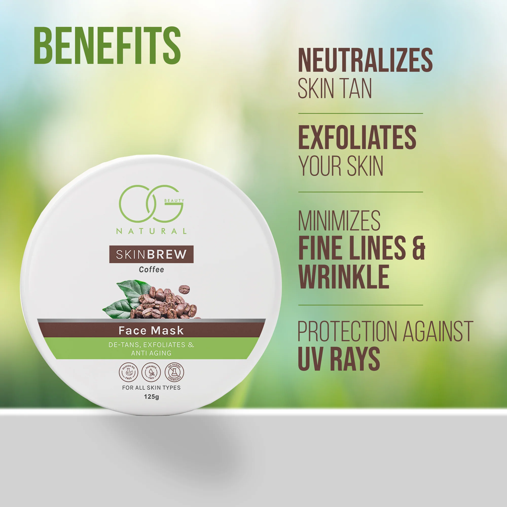 OG BEAUTY Natural Skinbrew Coffee Face Mask 125g - Image 4