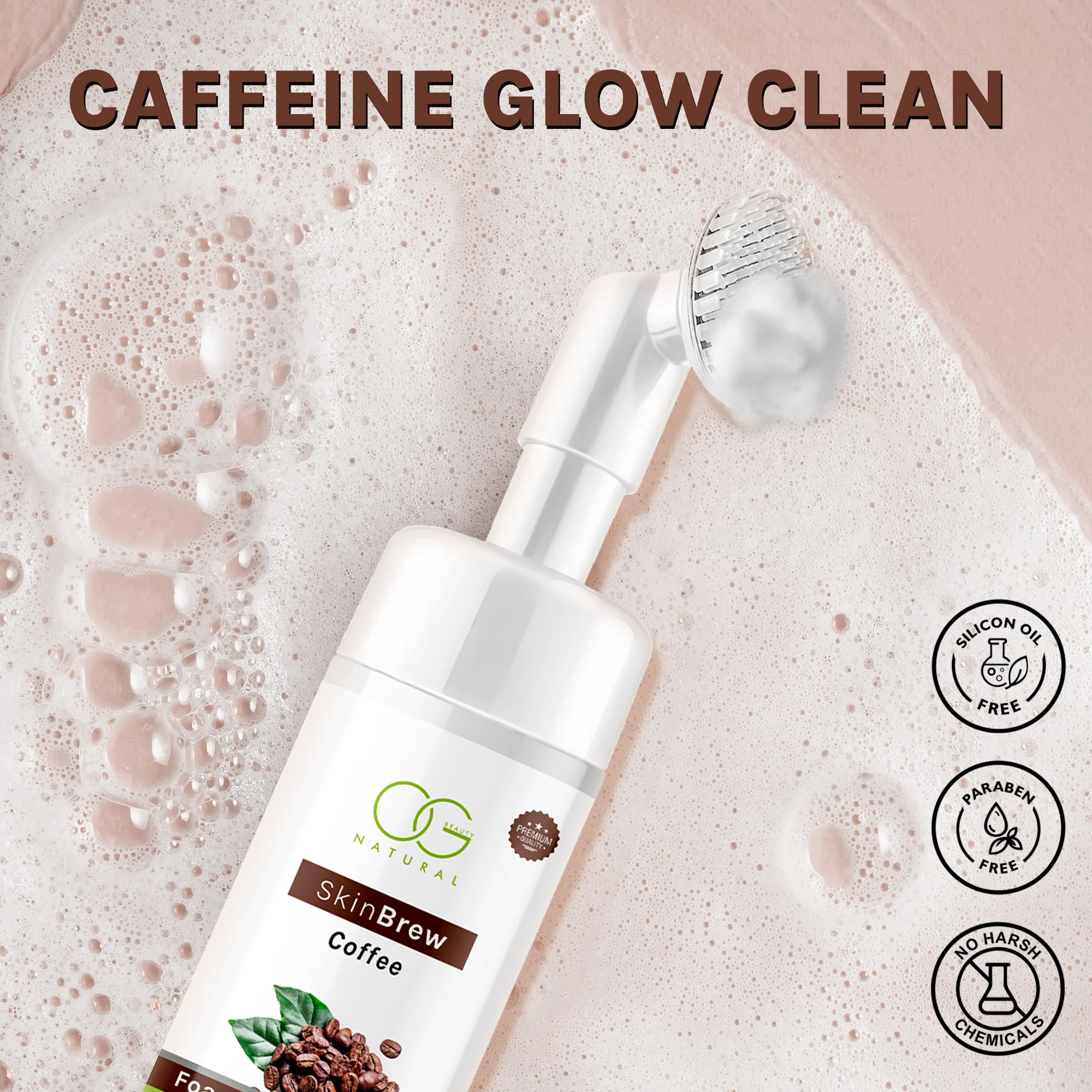 OG BEAUTY Natural Skinbrew Coffee Foaming Face Wash 150 Ml - Image 5