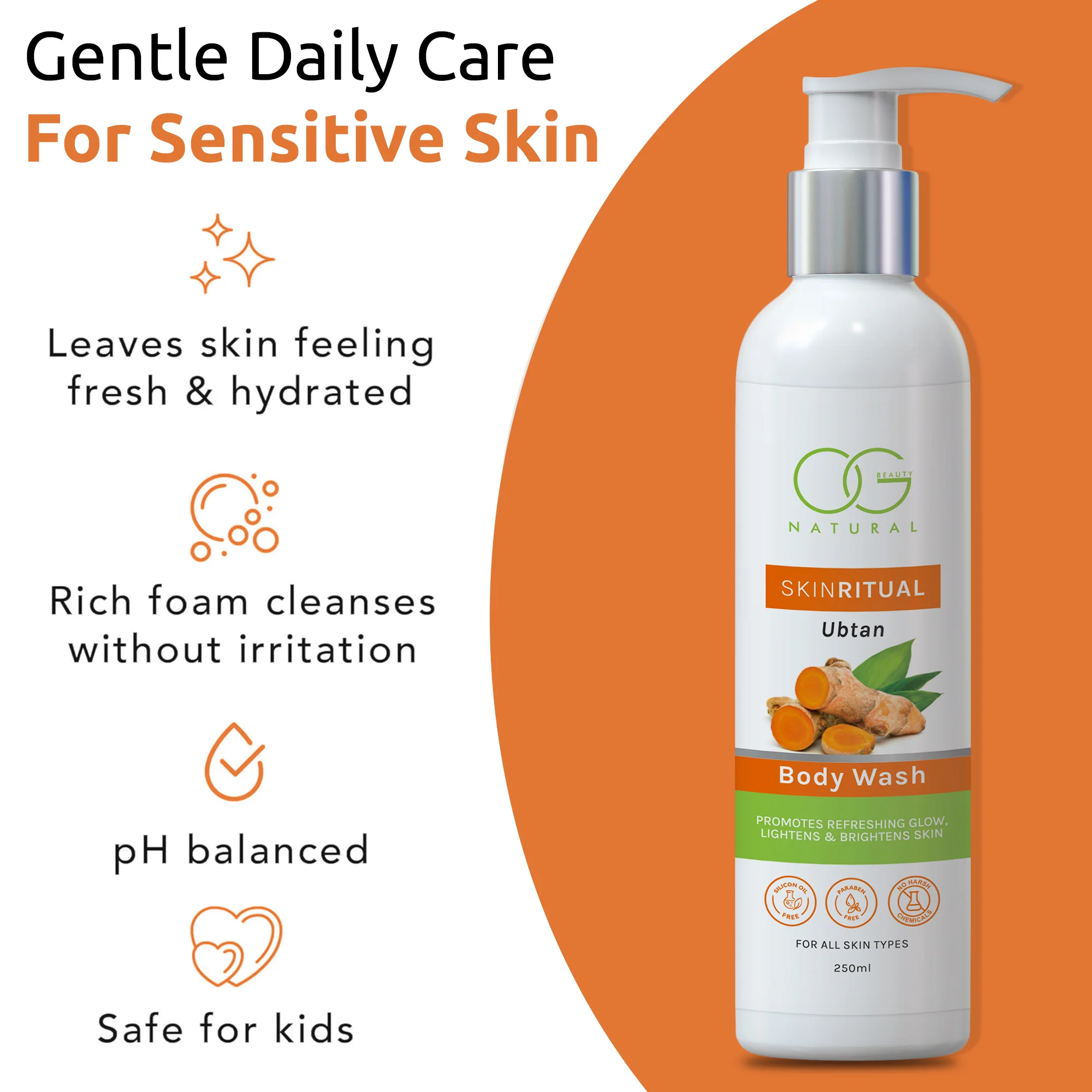 OG BEAUTY Natural Skinritual Ubtan Body Wash 250 Ml - Image 3