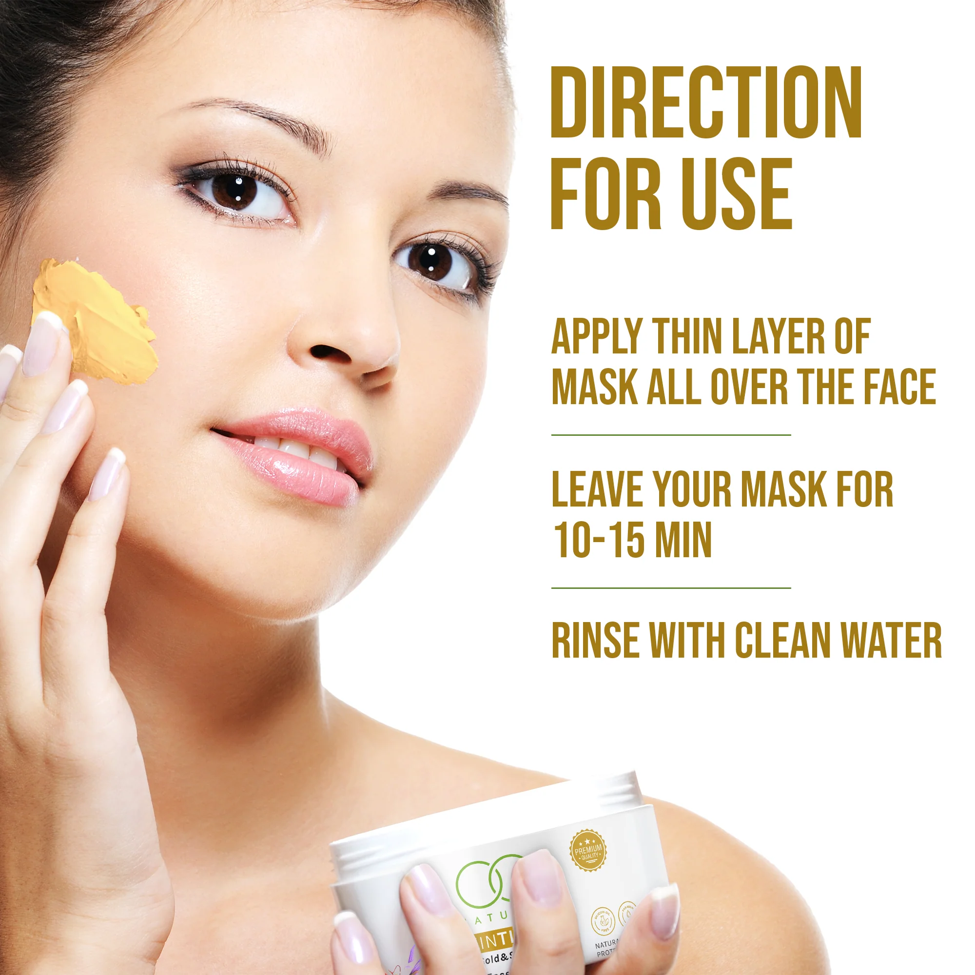 OG BEAUTY Natural Skintivate Gold & Saffron Face Mask 125g - Image 5