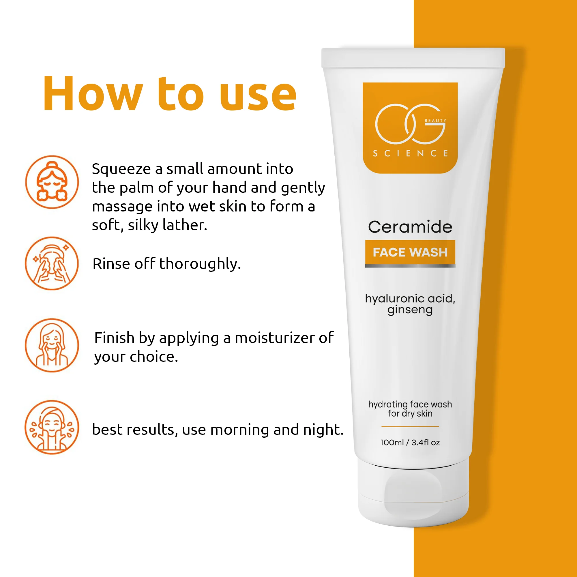 OG BEAUTY Science Ceramide Face Wash 100 ML - Image 5