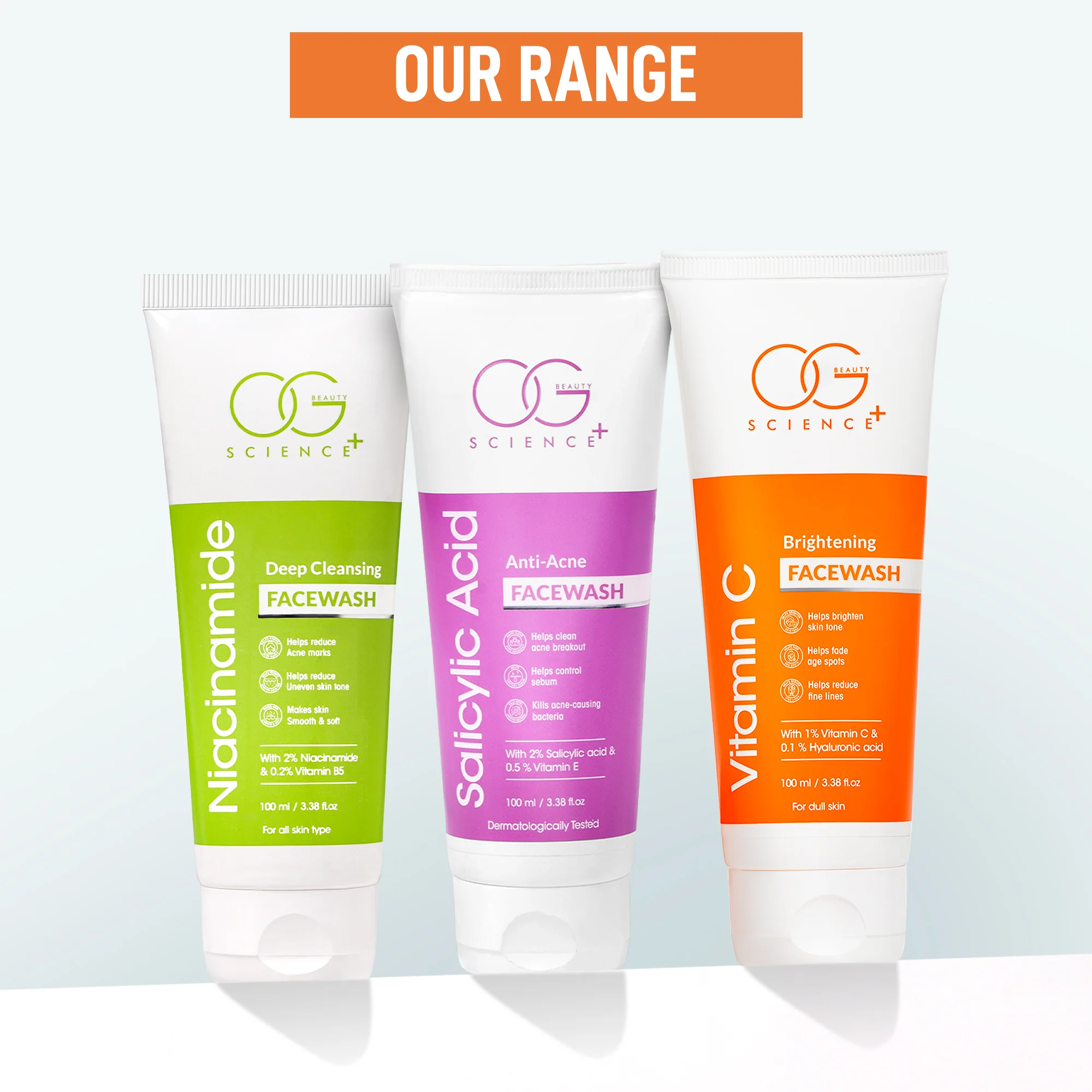 OG BEAUTY SCIENCE+ Vitamin C - Radiant Skin with Advanced Antioxidant Formula for Daily Use Face Wash (100 ml) - Image 6