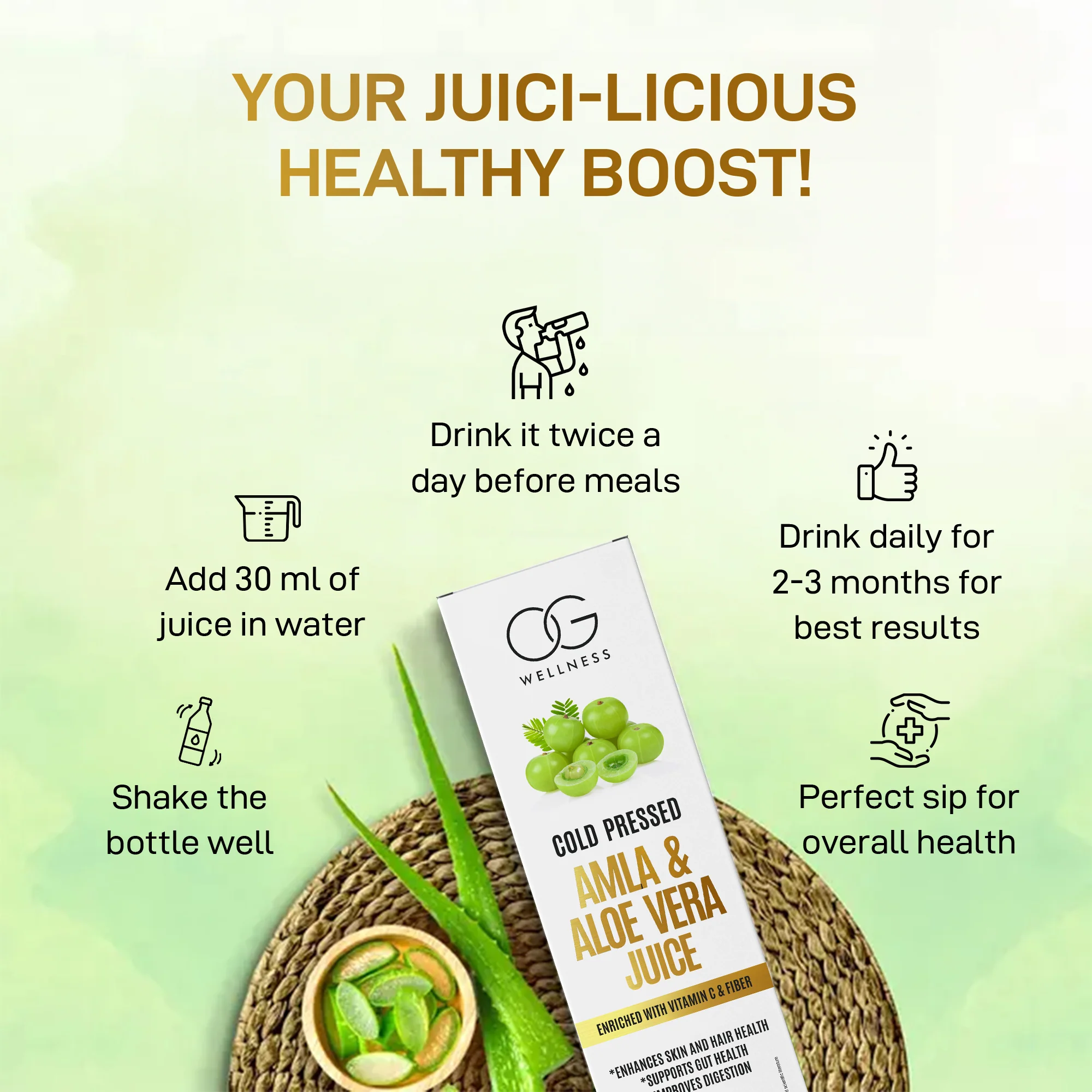 OG Wellness Amla & Aloe Vera Juice 500ml - Image 4