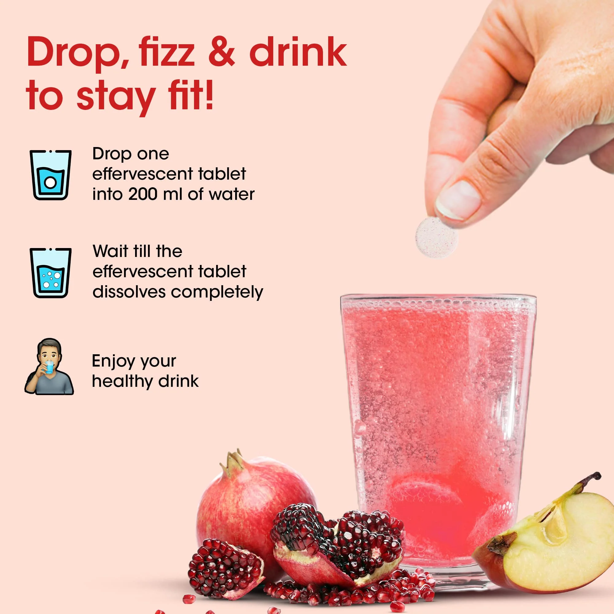 OG Wellness Apple Cider Vinegar Effervescent Tablets for Weight Loss - Red Apple Flavor - Image 5