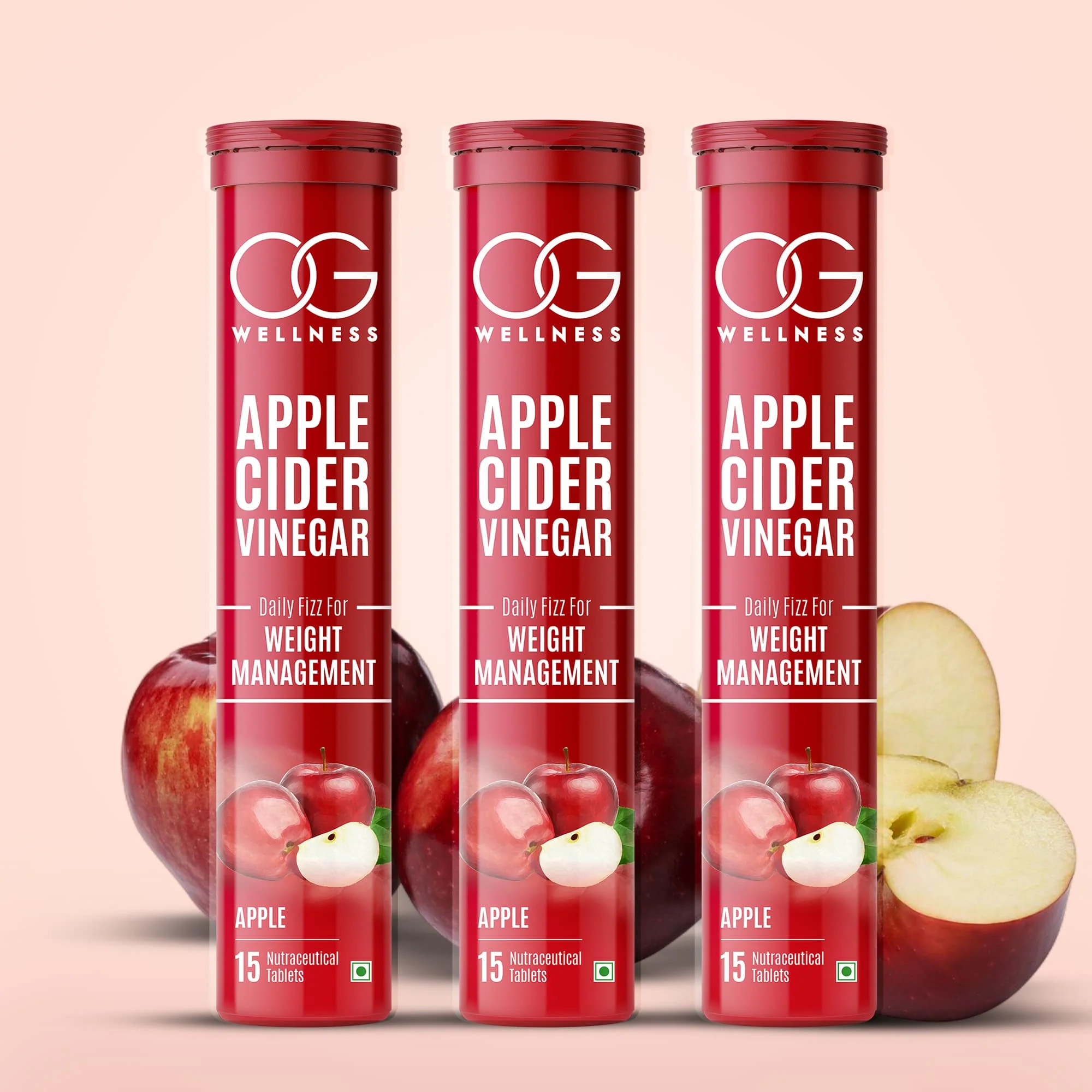 OG Wellness Apple Cider Vinegar Effervescent Tablets for Weight Loss - Red Apple Flavor - Image 6