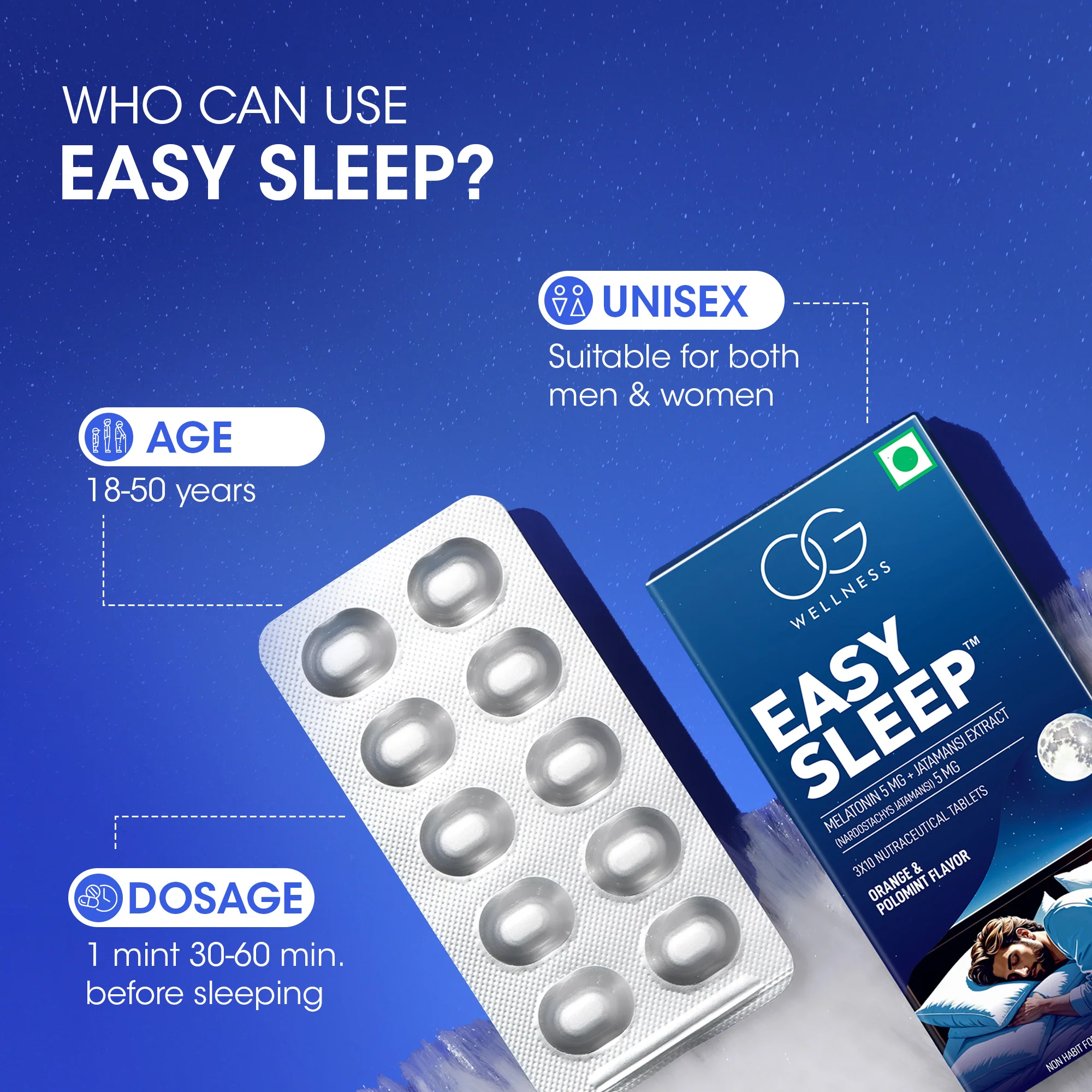 OG WELLNESS Easy Sleep Chewing Mints - 30 Units - Image 3